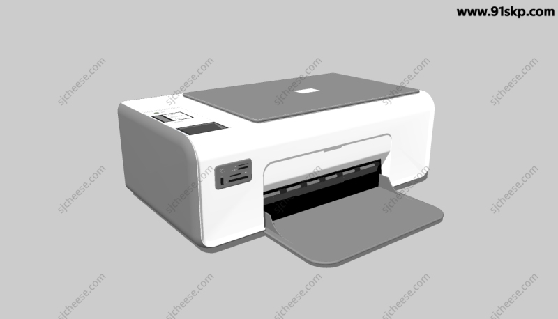 台式桌面小型打印复印机SU草图大师sketchup模型
