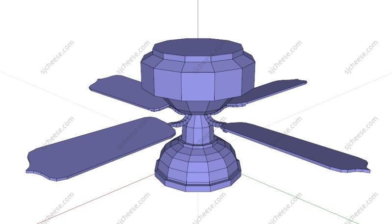 吊灯风扇一体式-SU草图大师sketchup模型