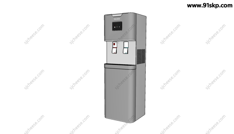 东芝金属立式下置水桶饮水机SU草图大师sketchup模型