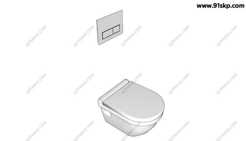壁挂式墙排智能马桶SU草图大师sketchup模型