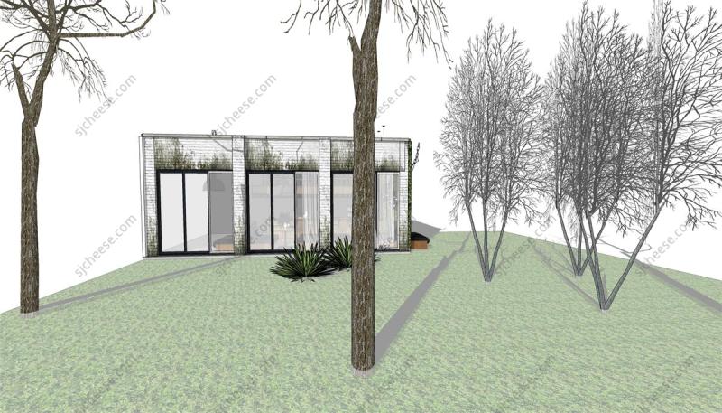 loft咖啡屋餐厅SU草图大师模型