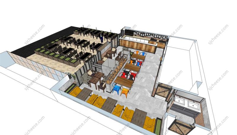 餐厅SU草图大师模型