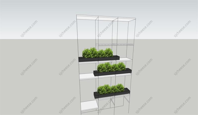 绿植架绿植墙隔断SU草图大师sketchup模型