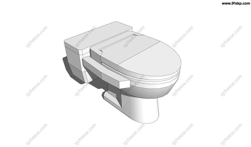 带水箱一体式智能马桶SU草图大师sketchup模型