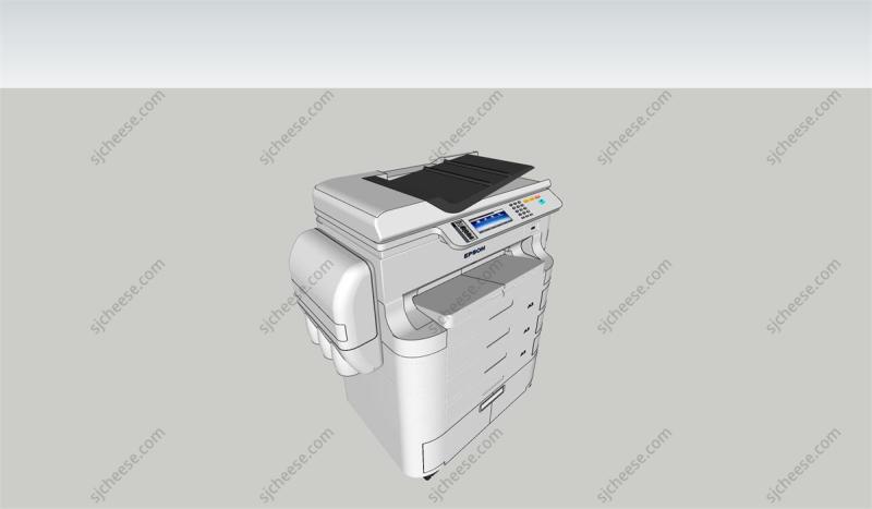 爱普生大型立式办公室打印复印一体机SU草图大师sketchup模型