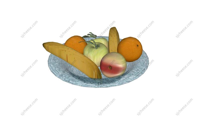 办公家用餐桌会客厅水果盘饰品SU草图大师sketchup模型