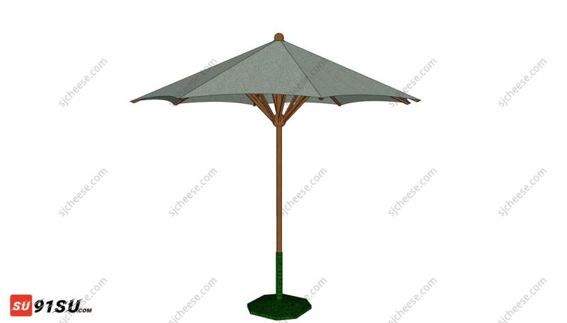 家庭花园餐厅户外遮阳伞户外伞沙滩遮阳伞SU草图大师sketchup模型