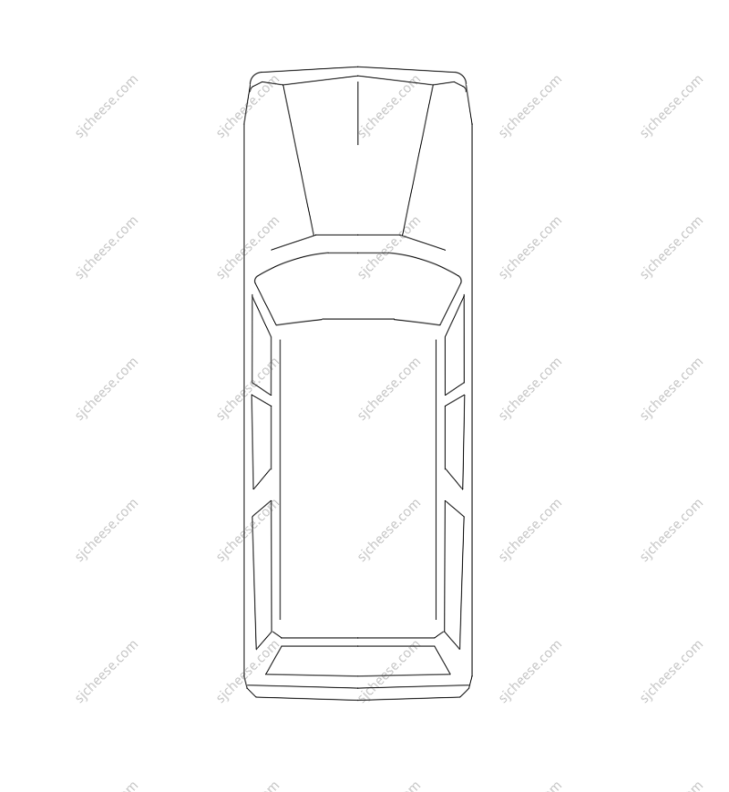 家用轿车小汽车平面CAD图块