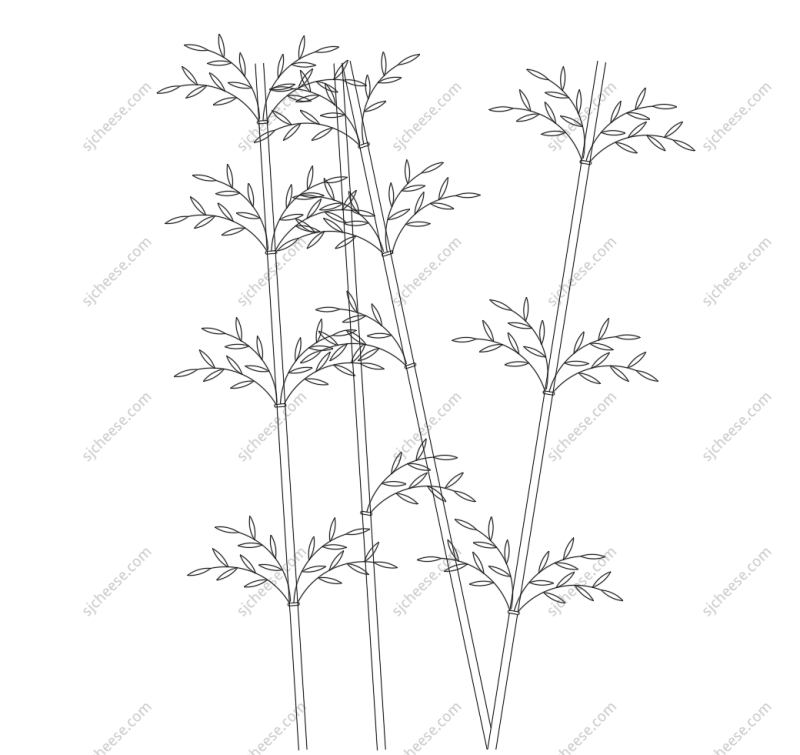 庭院花园绿植竹子立面CAD图块