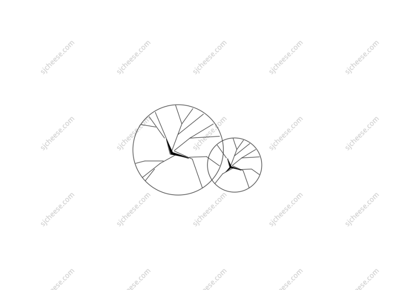 庭院池塘景观菖蒲绿植立面CAD图块