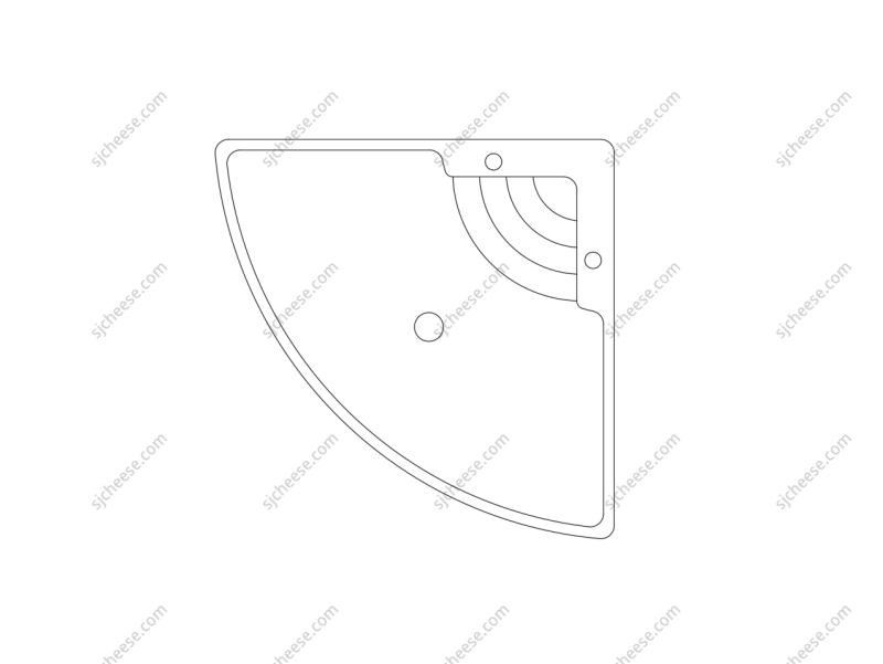 扇形淋浴间平面CAD图块