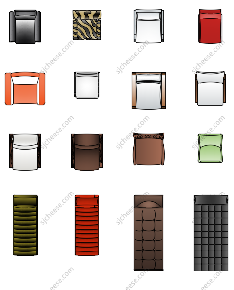 136款带色彩椅子CAD家具图库图块合集