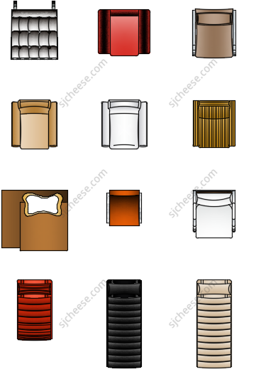 136款带色彩椅子CAD家具图库图块合集