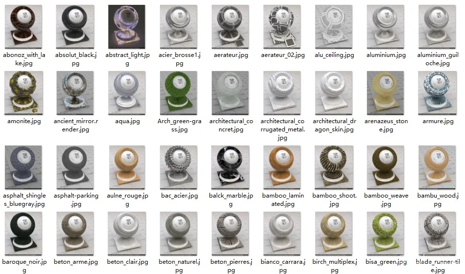 400种vray for sketchup材质球大全 SU草图大师vismat格式库素材