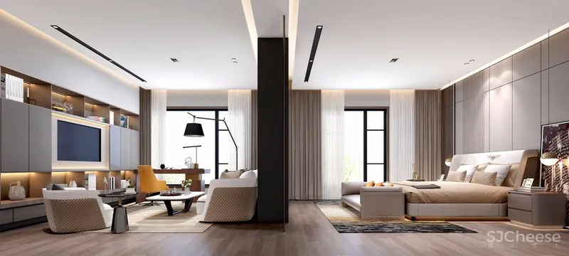 【金螳螂设计】苏州世茂铜雀台大平层样板间效果图设计方案