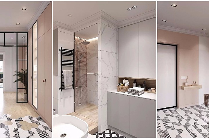 81.6㎡一家三口，用玻璃隔断丨这样的玄关不亚于130㎡的标配