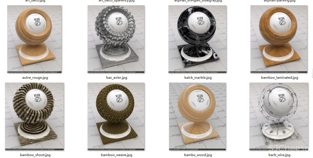 400种vray for sketchup材质球大全 SU草图大师vismat格式库素材