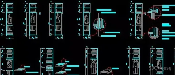 1000款 衣柜 书柜 鞋柜 酒柜 储物柜CAD平立面详图