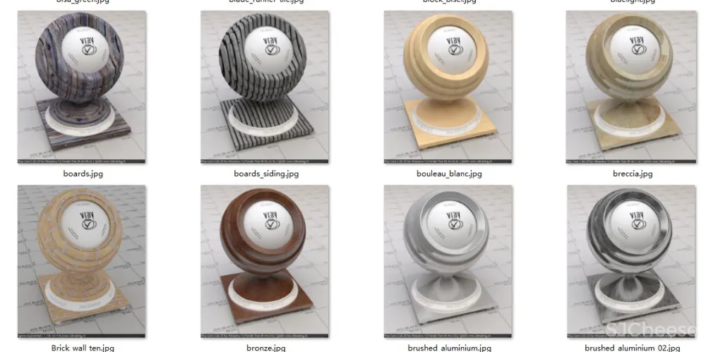 400种vray for sketchup材质球大全 SU草图大师vismat格式库素材