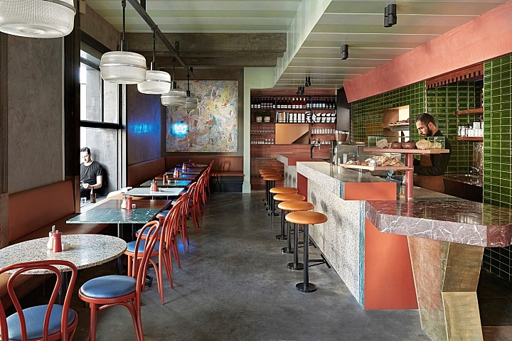 墨尔本 GABRIEL CAFE：色彩鲜艳的大理石咖啡馆 首