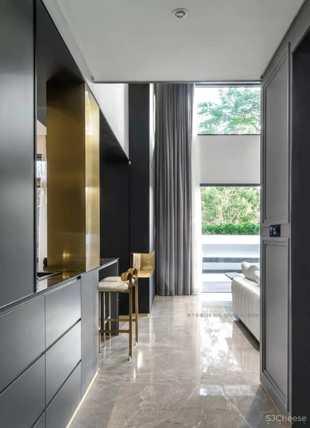 1120㎡轻奢别墅,一半冷艳一半迷红 | 舍下空间