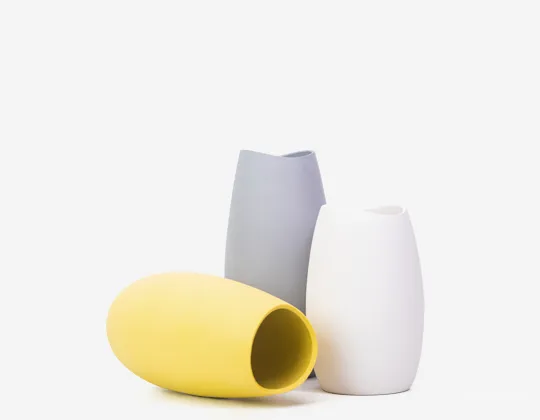 大肚几何陶瓷苍空灰陶瓷花瓶