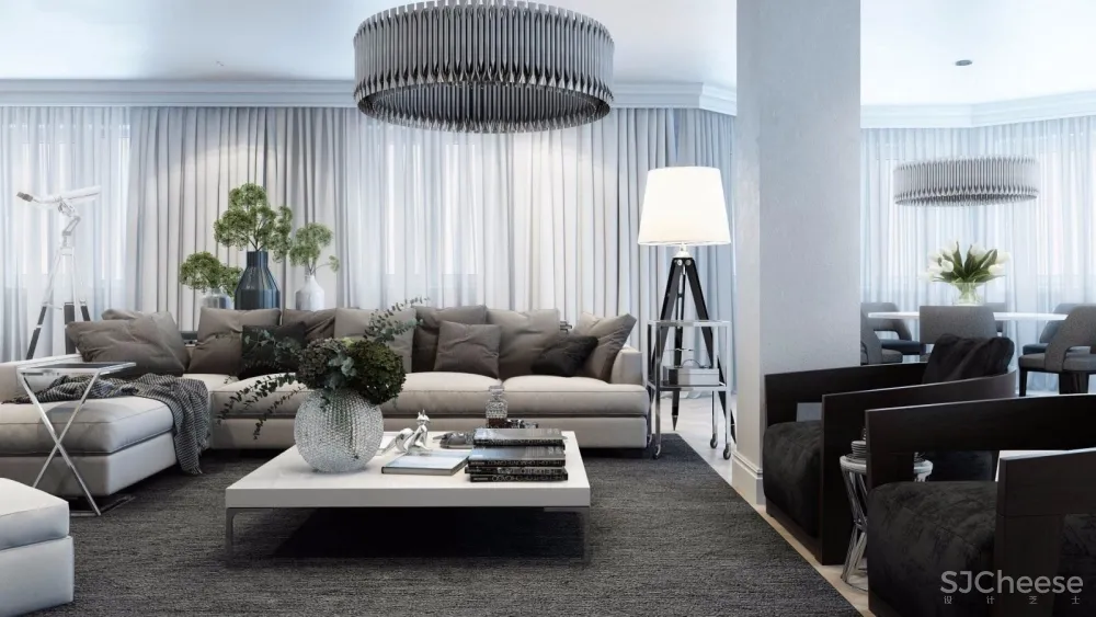 莫斯科黑白灰时尚典雅公寓设计