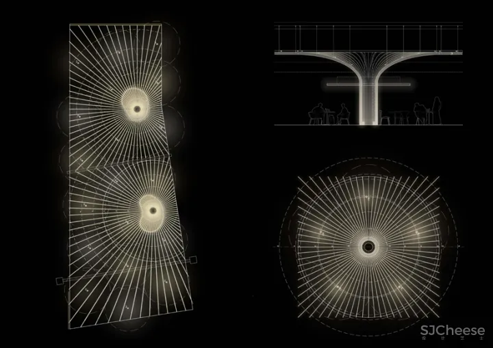 koichi takada设计的悉尼树状柱子枝桠蔓延的购物市场