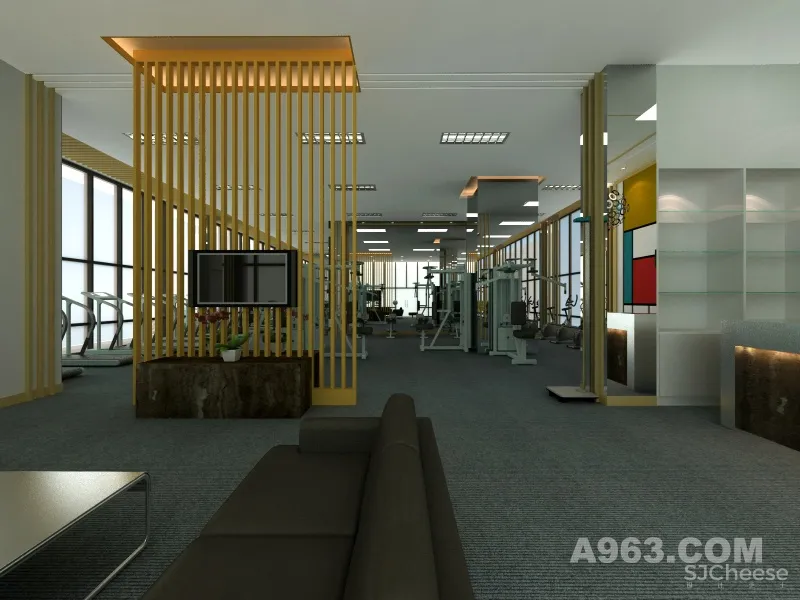 会所顶层健身房室内设计