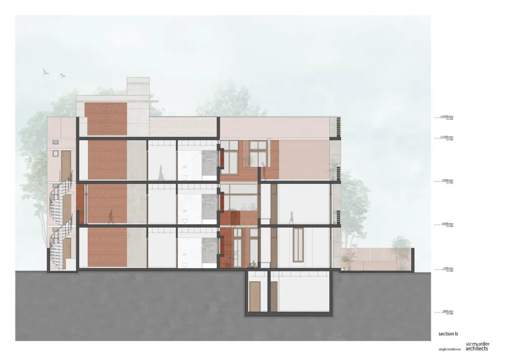 印度动感砖砌住宅 / Vir.Mueller Architects