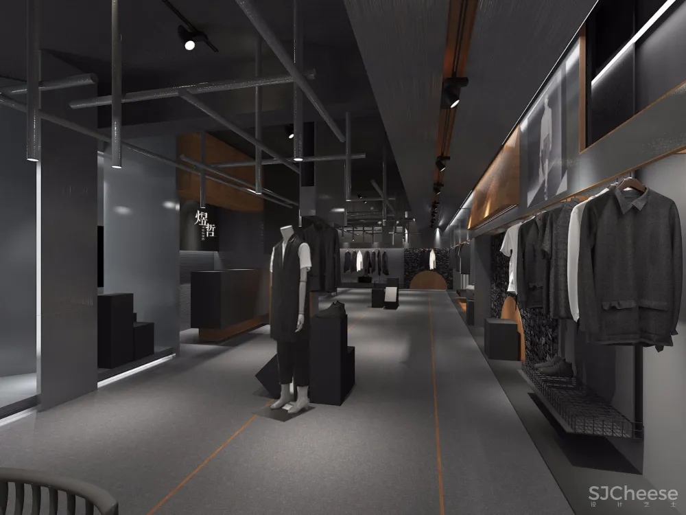 煜哲男装—堆积中的光与影丨术锐室内设计 首