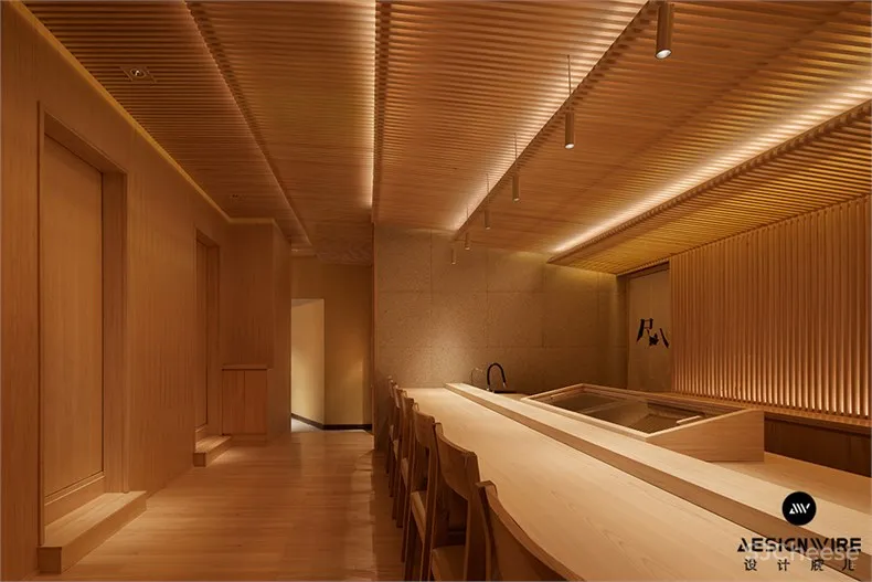 kaiseki counter 1.jpg 堤由匡:炉端烧源六及会席尺八餐饮空间设计