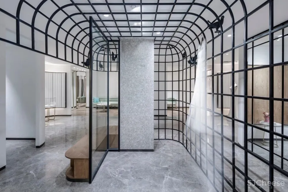 高级灰婚纱店设计 / 美得如此精致 首