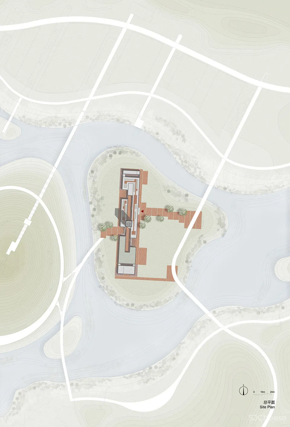 湿地中的红砖塔,河北 / 空格建筑