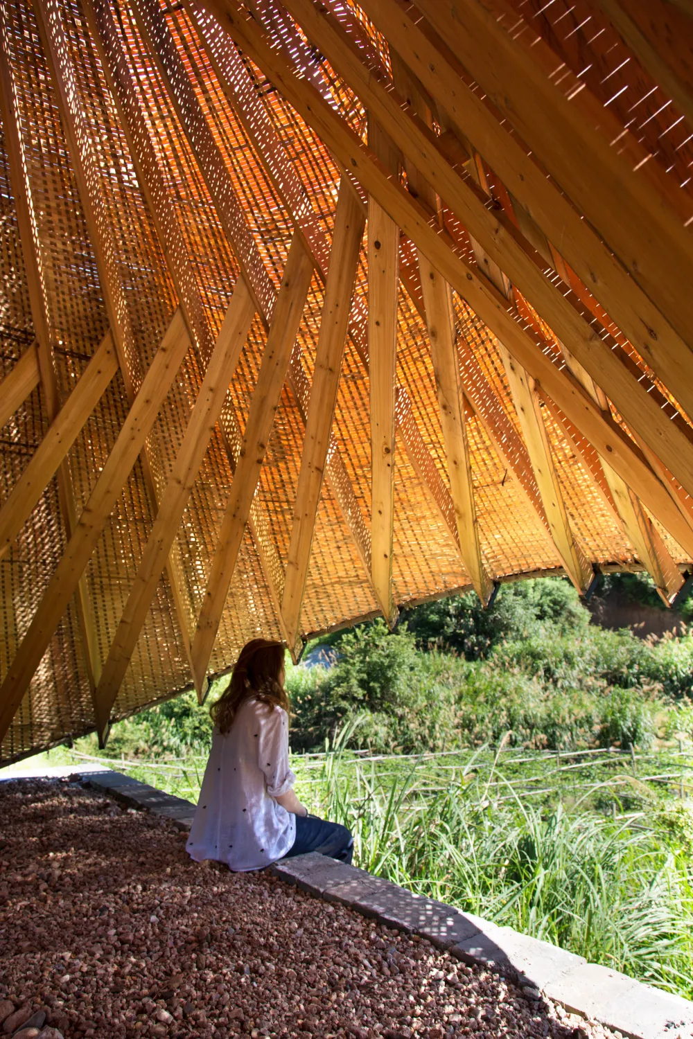 Students "reinvigorate" traditional bamboo weaving for Sun Room pavilion