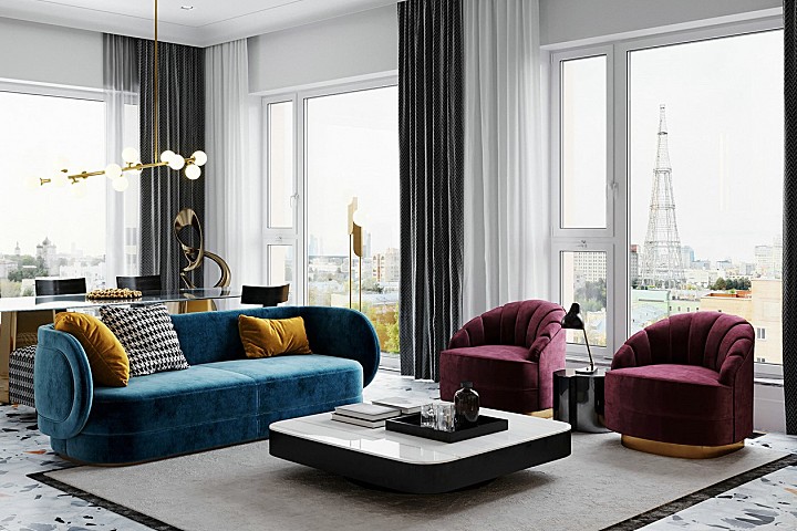 莫斯科110㎡轻奢时尚风设计 | Stanislav Ananev 首