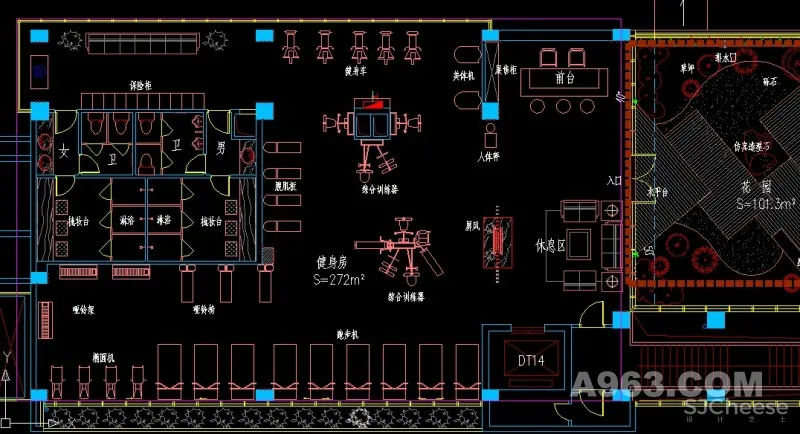 会所顶层健身房室内设计
