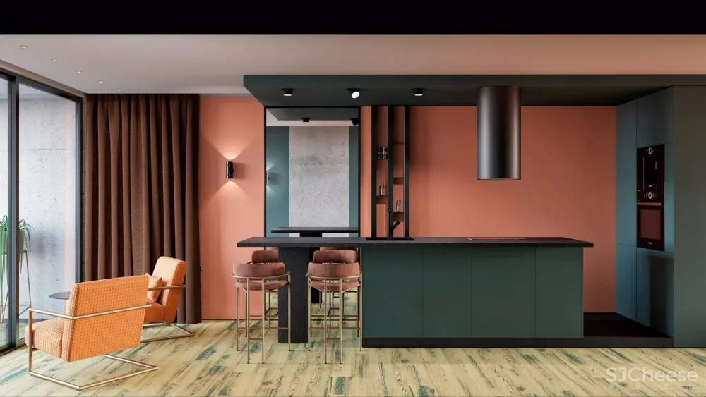 绿+橙 基辅个性公寓设计 | Elena Fateeva 首