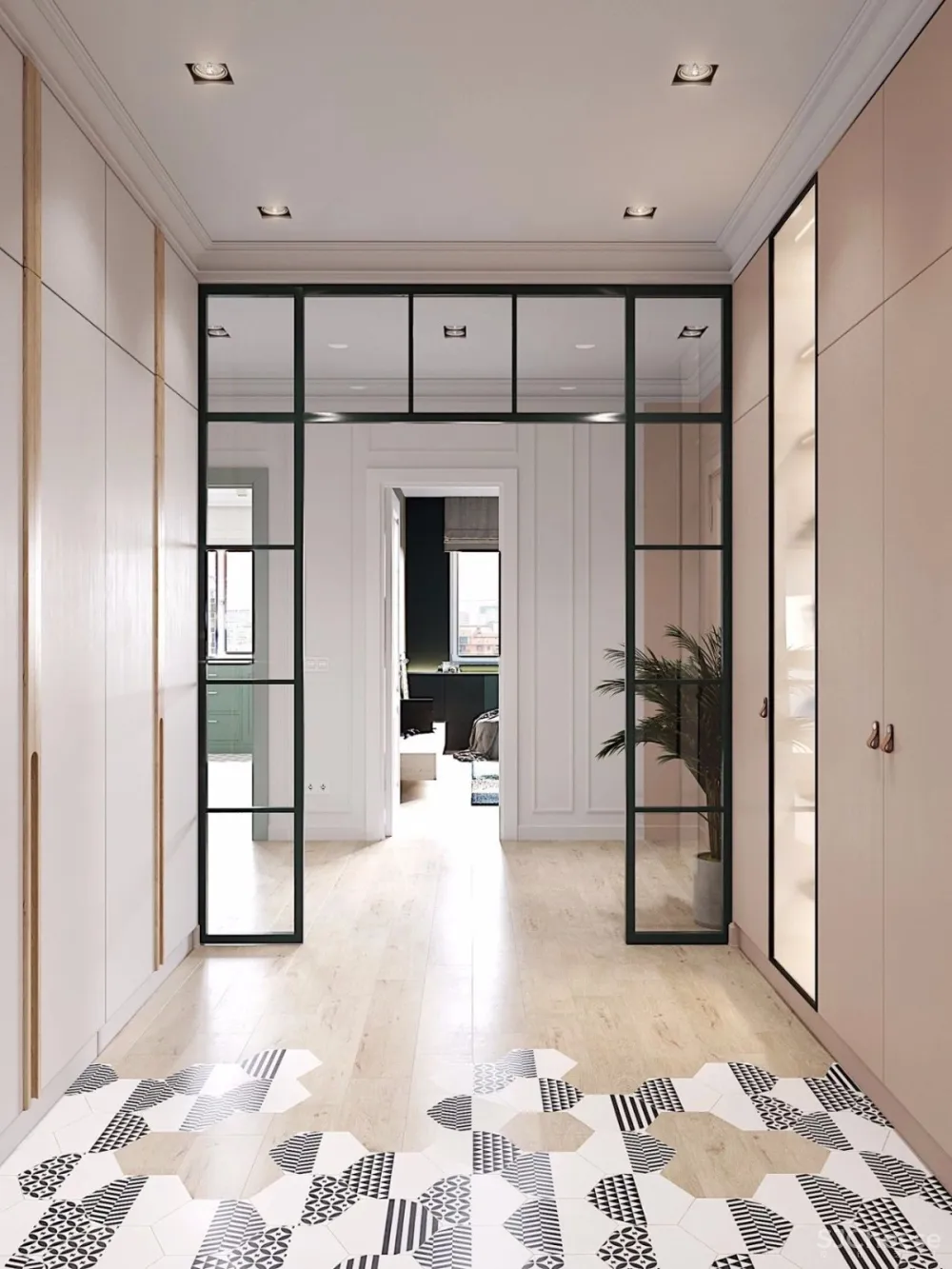 81.6㎡一家三口,用玻璃隔断丨这样的玄关不亚于130㎡的标配