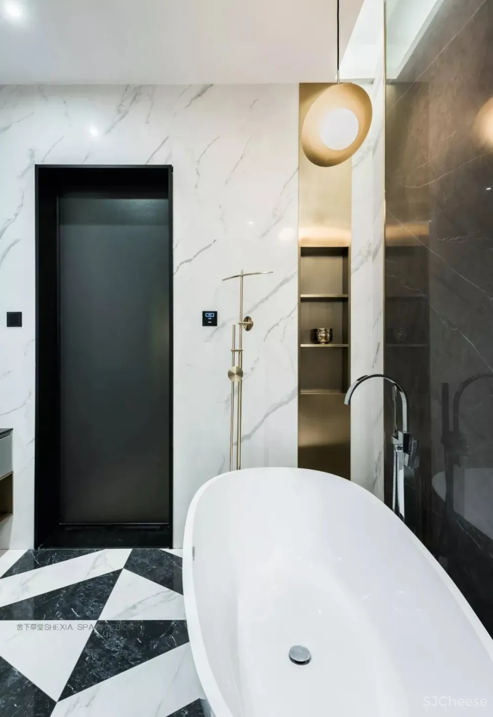 1120㎡轻奢别墅,一半冷艳一半迷红 | 舍下空间