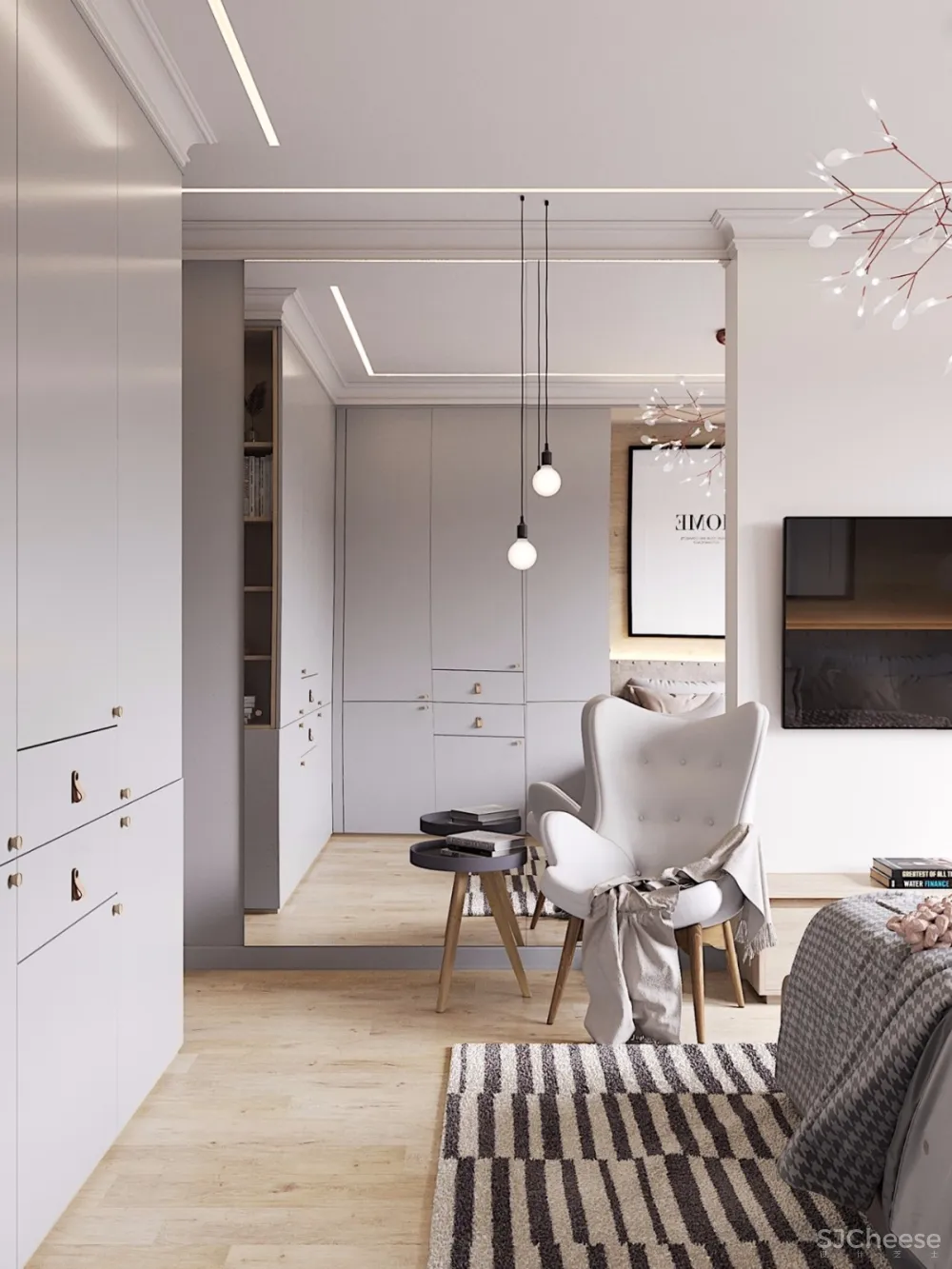 81.6㎡一家三口,用玻璃隔断丨这样的玄关不亚于130㎡的标配