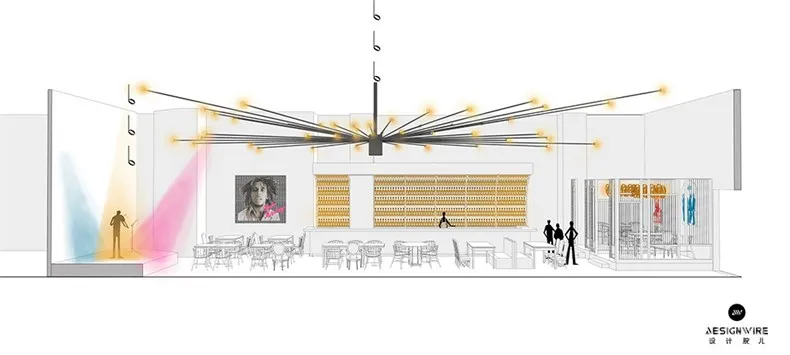 巨说还不错音乐餐厅-剖面图1.jpg 物唯:羽泉“ 巨说还不错 ” 音乐餐厅设计