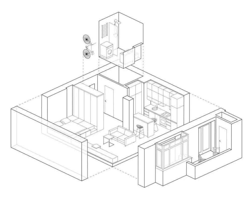 小户型这样设计,45㎡ 瞬间变“大”一倍!