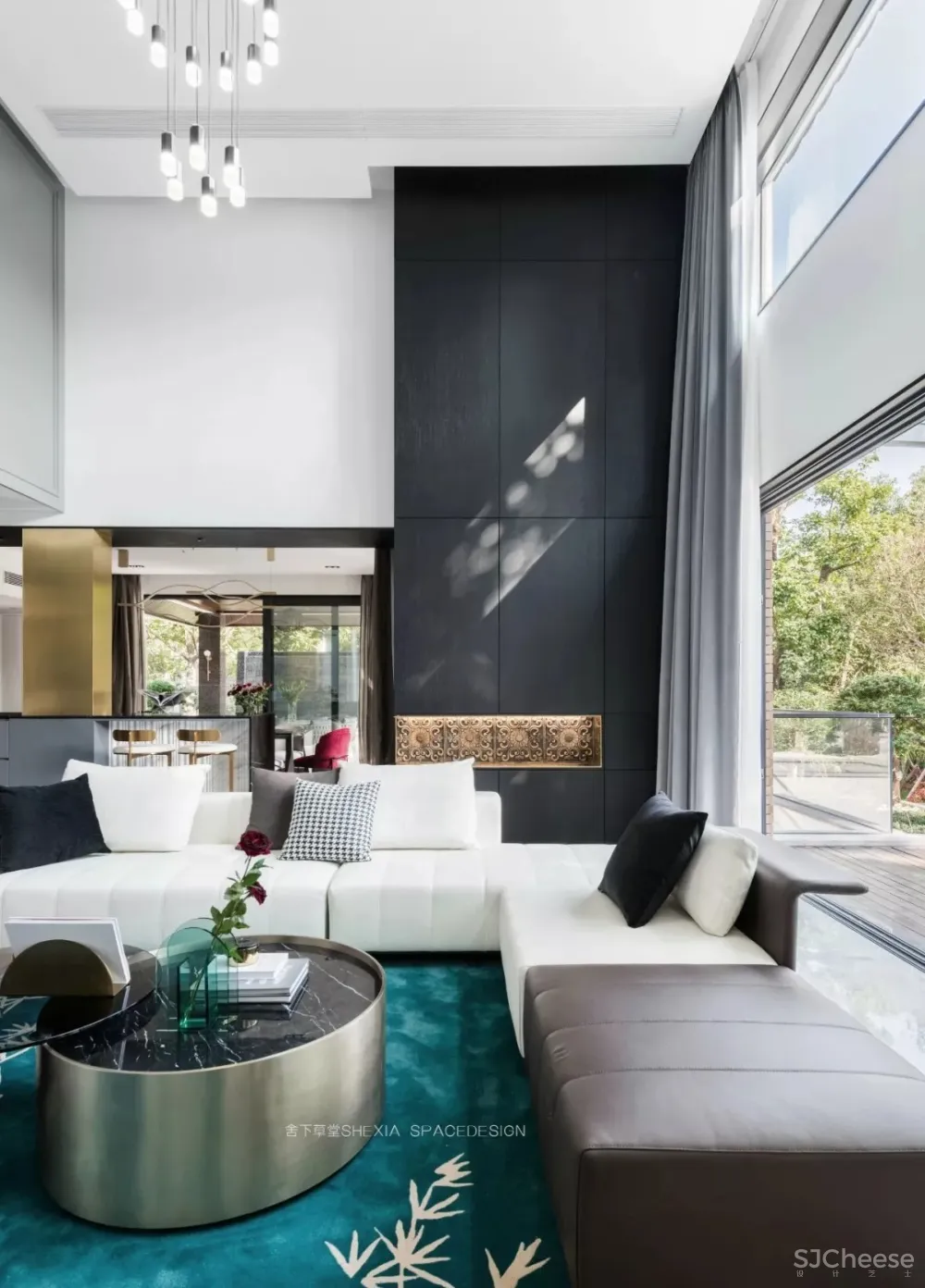 1120㎡轻奢别墅,一半冷艳一半迷红 | 舍下空间