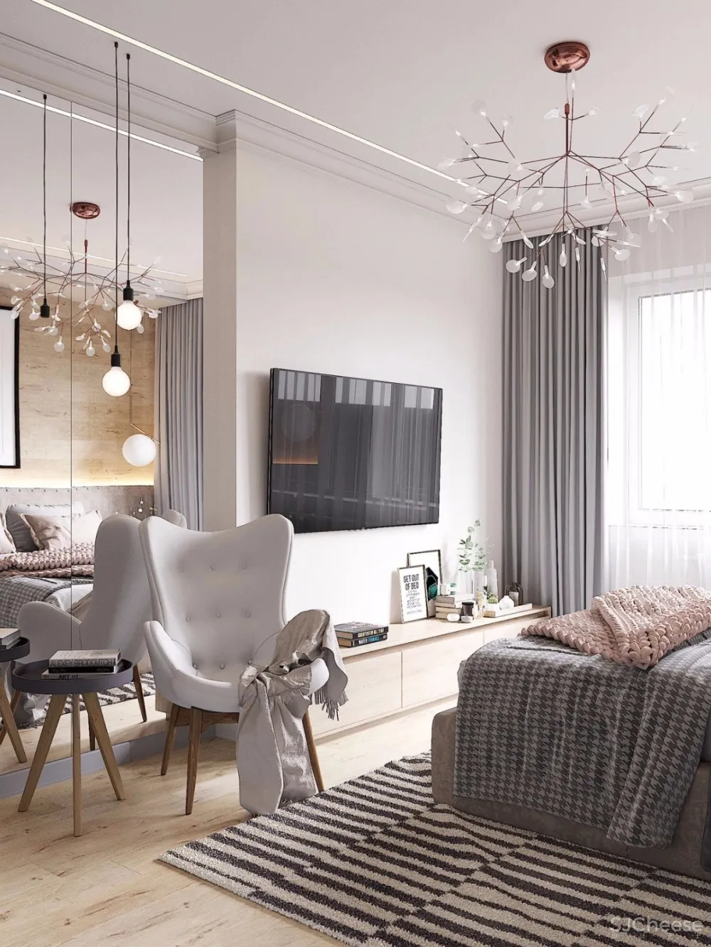 81.6㎡一家三口,用玻璃隔断丨这样的玄关不亚于130㎡的标配