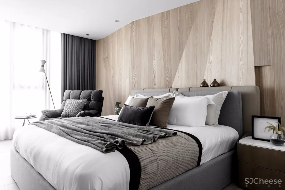 灰+绿 焕然一新的清新住宅空间 | 大也国际空间设计