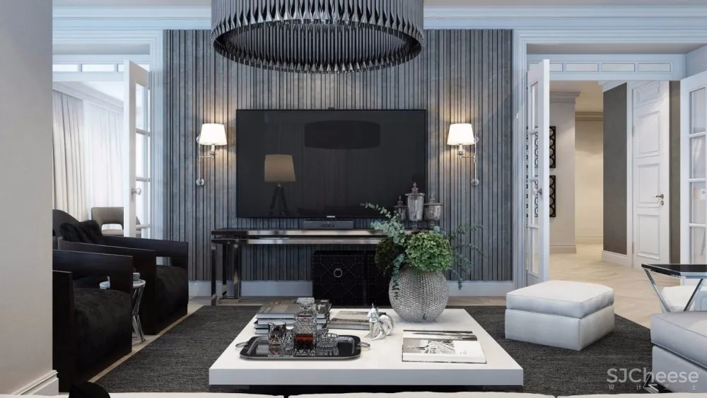 莫斯科黑白灰时尚典雅公寓设计