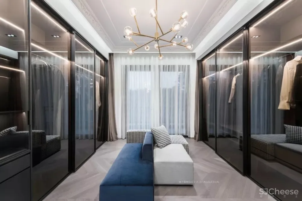 1120㎡轻奢别墅,一半冷艳一半迷红 | 舍下空间