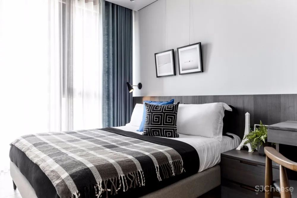 灰+绿 焕然一新的清新住宅空间 | 大也国际空间设计