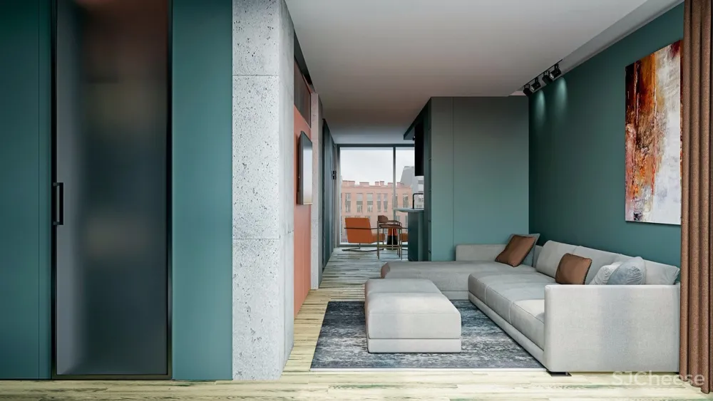 绿+橙 基辅个性公寓设计 | Elena Fateeva 首